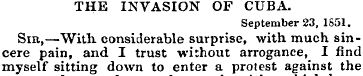 THE INVASION OF CUBA. September 23, 1551...