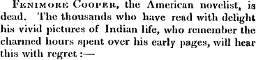 Fenimork Cooi'ek, the American novelist,...