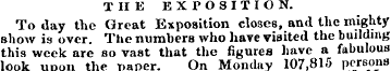THE EXPOSITION. To day the Great Exposit...