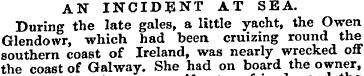 AN INCIDENT AT SEA. During the late gale...