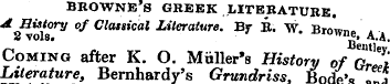 BROWNE'S GREEK LITERATU RE. ^ 2^1^ ° f C...