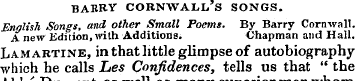 BARRY CORNWALL , S SONGS. English Songs,...