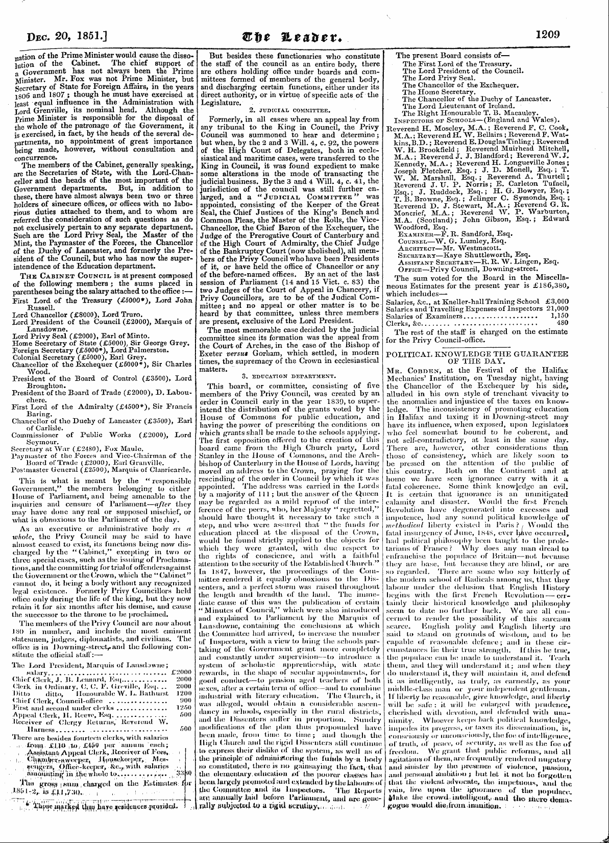 Leader (1850-1860): jS F Y, Country edition - The Governmental Departments. I.—Thk Pit...