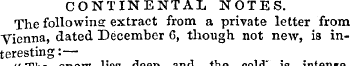 CONTINENTAL NOTES. The following extract...