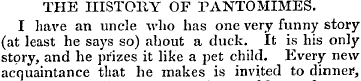 THE HISTORY OF PANTOMIMES. I have an unc...