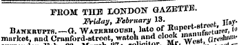 FROM TUB LONDON GAZETTE. JFriJuy, Februa...