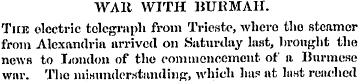 WAR WITH BUR MAIL The electric telegraph...