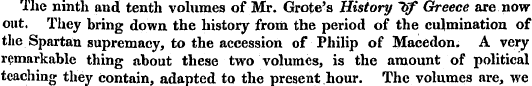 The ninth and tenth volumes of Mr. Grote...