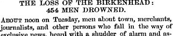 THE LOSS OF THE BIRKENHEAD: 454 MEN DROW...