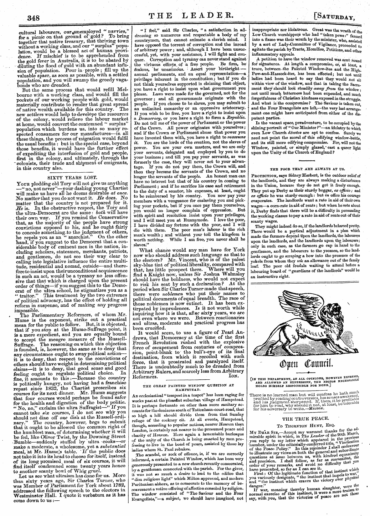 Leader (1850-1860): jS F Y, Country edition - The Poor That Abe Always At Us. Protecti...