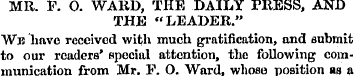 MR. P. 0. WARD, THE DAILY PRESS, AND THE...