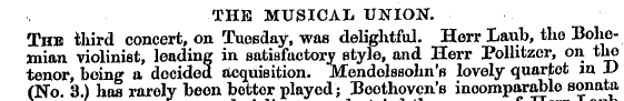 ¦ THE MUSICAL UNION. Turn third concert,...