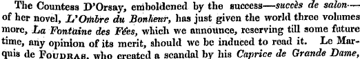 The Countess D'Orsay, emboldened by the ...