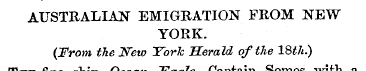 AUSTRALIAN EMIGRATION FROM NEW YORK. (Fr...