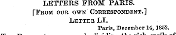 LETTERS FROM PARIS. [From our own Corres...