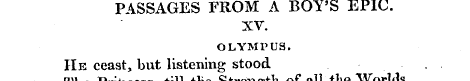 PASSAGES FROM A BOY'S EPIC. XV. OLYMPUS....