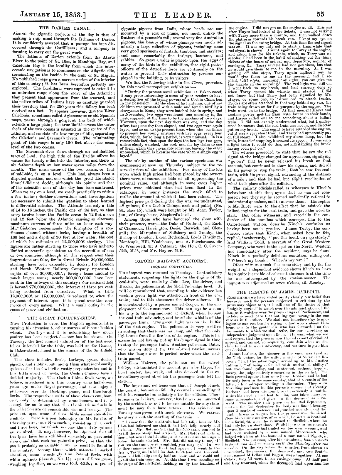 Leader (1850-1860): jS F Y, Country edition - The Darien Canal. . Among- The Gigantic ...