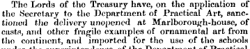 Tho Le>rds of tho Treasury have, on the ...