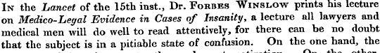 In the Lancet of the 15th inst., Dr. For...