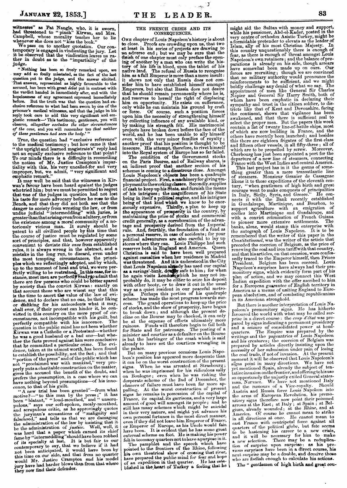 Leader (1850-1860): jS F Y, Country edition - The Press And Thk Administration Of Just...