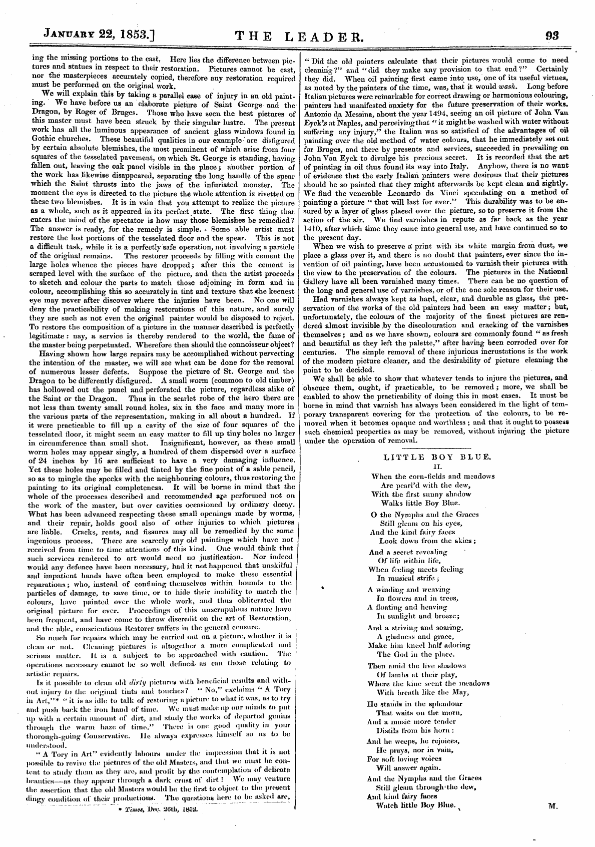 Leader (1850-1860): jS F Y, Country edition - Jakpary 22, 1853.] The Leadek. 98