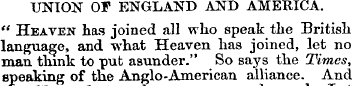 UNION OF ENGLAND AND AMERICA. " Heaven h...