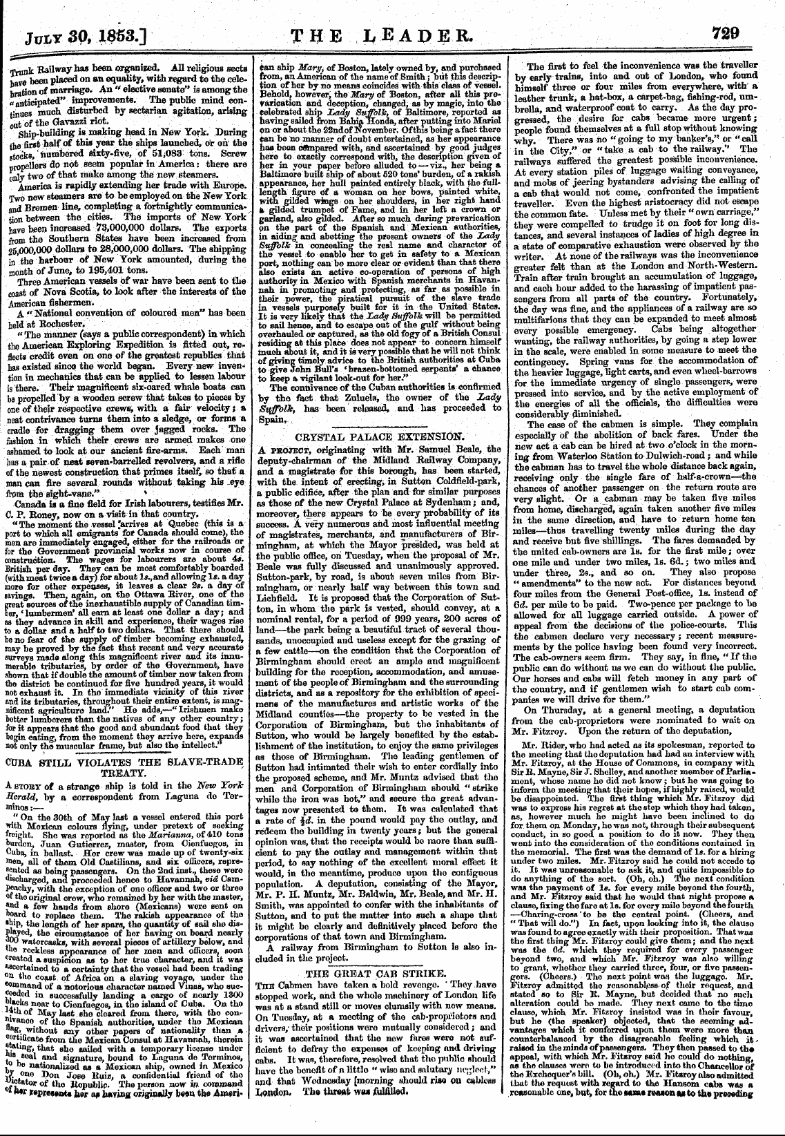 Leader (1850-1860): jS F Y, Country edition - Jpty 30,1353.] The Leader. W ' ¦ '¦" ~ '...