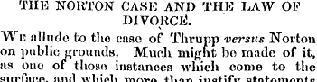 THE NORTON CASE AND THE LAW OF DIVORCE. ...