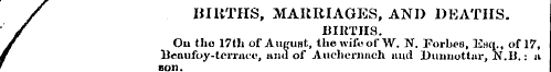 / BIRTHS, MARRIAGES, AND DEATHS. ' / BIR...