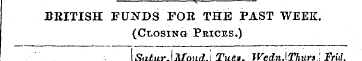 BRITISH FUNDS FOR THE PAST WEEK. (Closin...