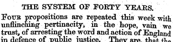 THE SYSTEM OF FORTY YEARS. Four proposit...