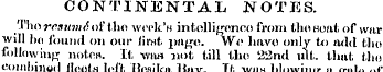 CONTINENTAL NOTES. _ TliorY?»?<w»<?oi'th...