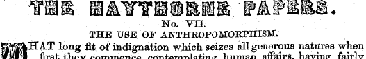 No. VII. THE USE OF ANTHROPOMOKPHISM:. f...