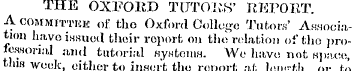 THE OXFORD TUTORS' REPORT. A committick ...