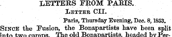 LETTERS FROM PARIS. Letter CU. Paris, Th...