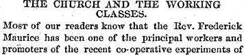 THE CHURCH AND THE WORKING CLASSES. Most...