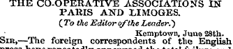 THE CO-OPERATIVE ASSOCIATIONS IN PARIS A...