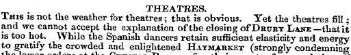 THEATRES. This is not the weather for th...