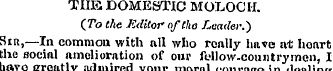 THE DOMESTIC MOLOCH. (To Che Editor of t...