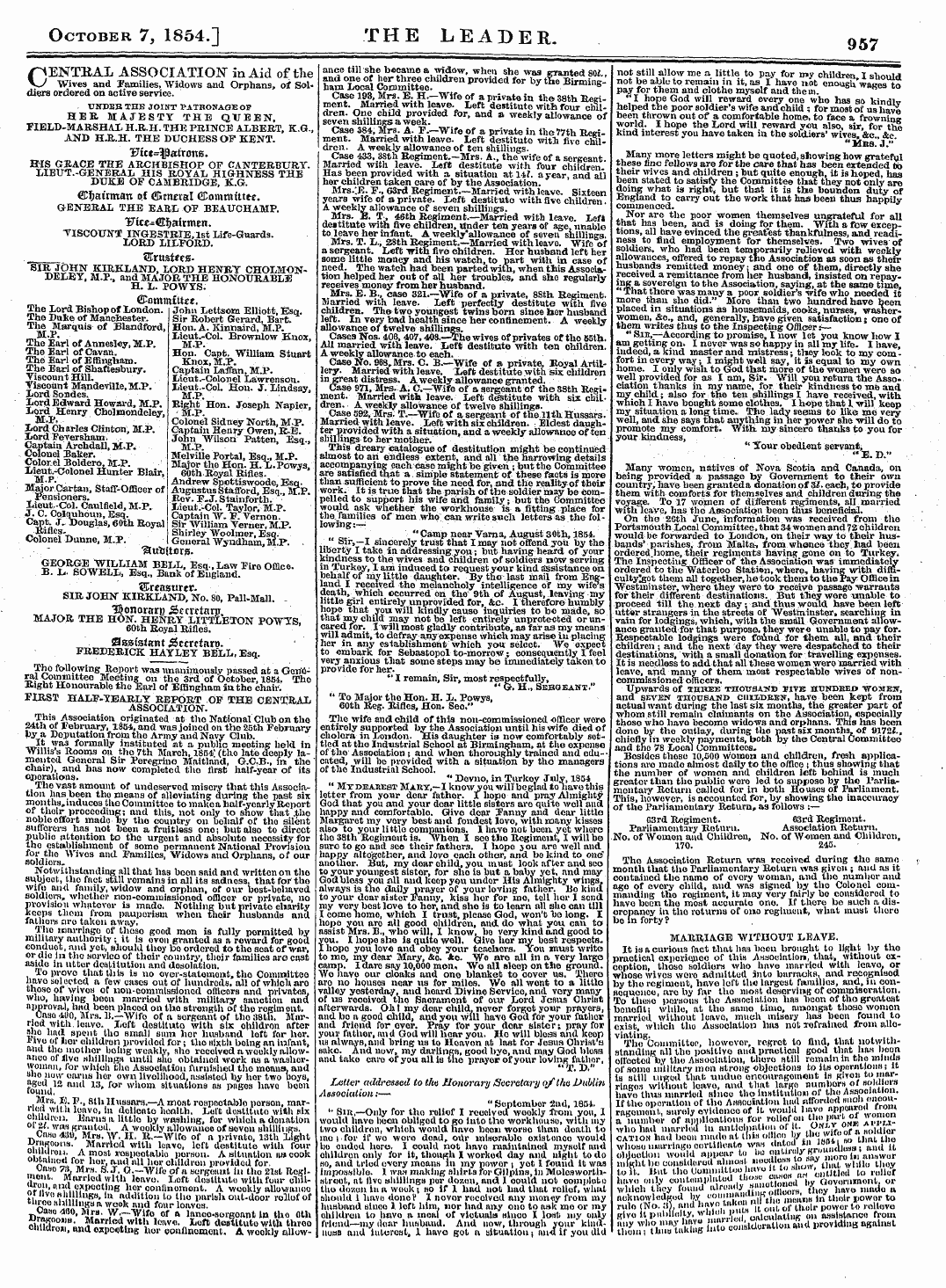 Leader (1850-1860): jS F Y, Country edition - October 7, 1854.] The Leader. 957