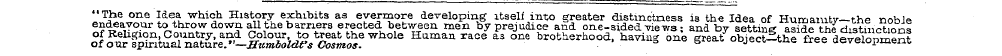 "The one Idea which History exhibits a3 ...