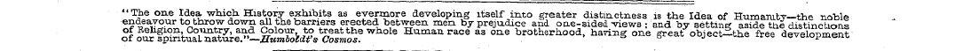 "The one Idea which. History exhibits as...