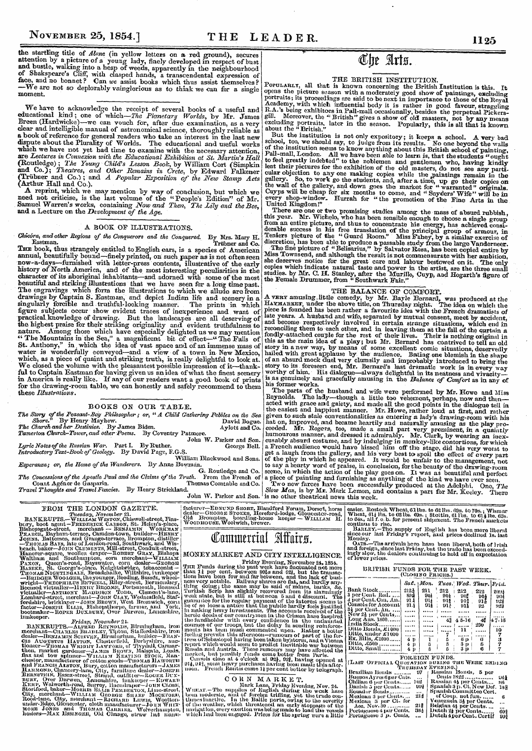 Leader (1850-1860): jS F Y, 2nd edition - November 25, 1854.] The Leader. 1125