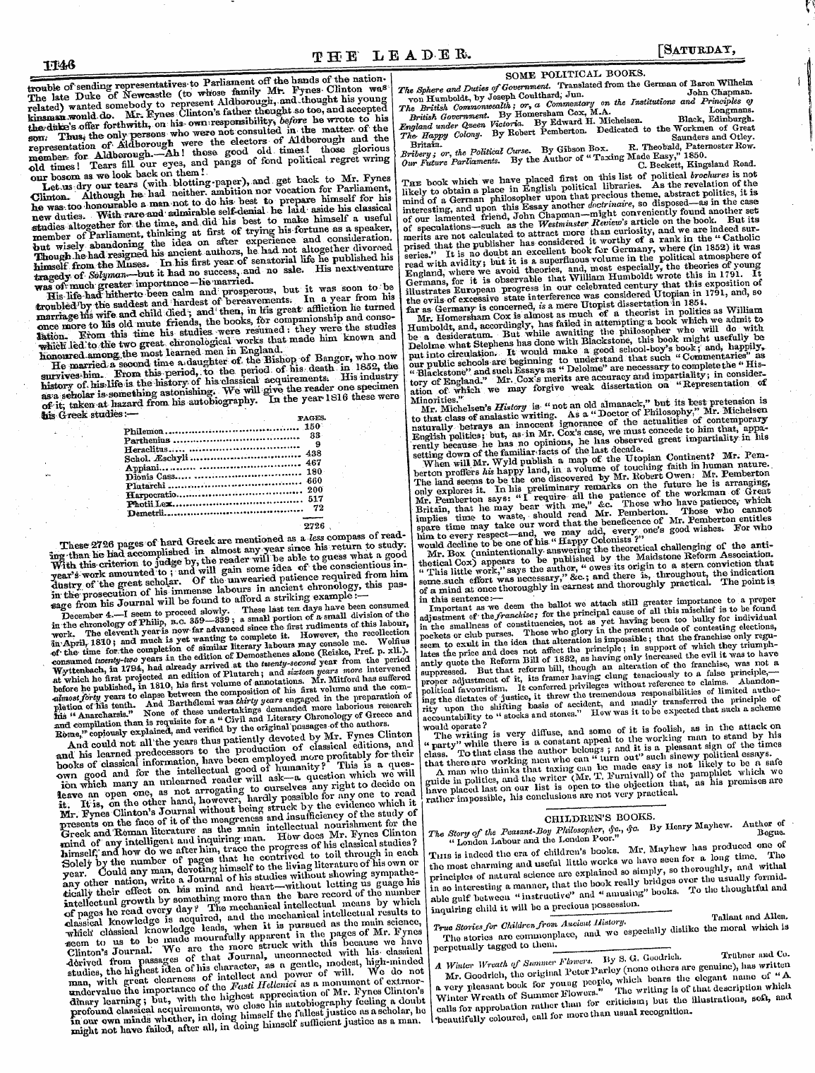 Leader (1850-1860): jS F Y, Country edition: 18