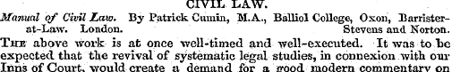 CIVIL LAW. Manual of Civil Law. By Patri...