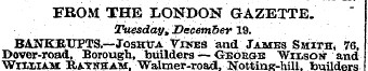 EROMTHE LONDON GAZETTE. Tuesday MDecembe...