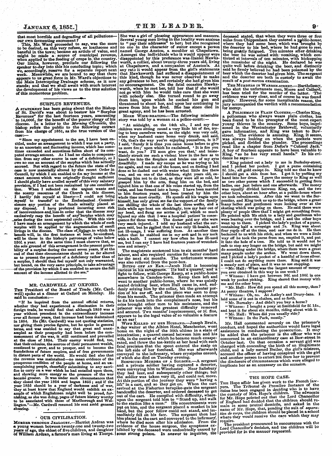 Leader (1850-1860): jS F Y, 2nd edition - The Hope Case. The Hope Affair Has Given...