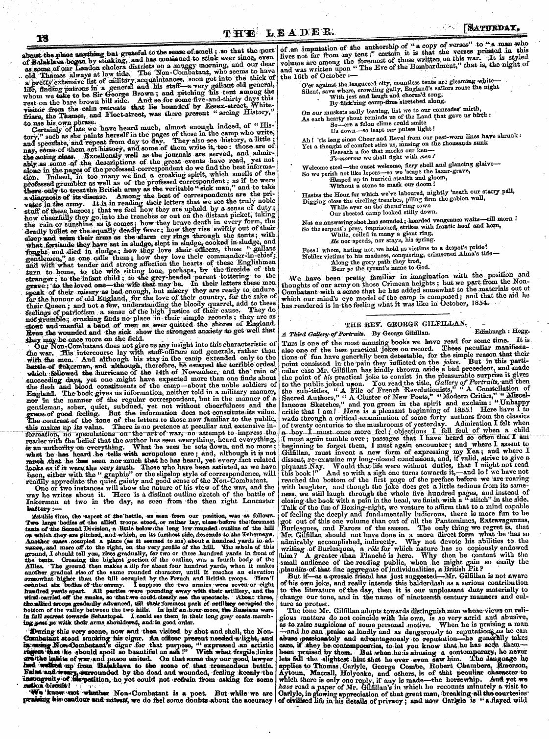 Leader (1850-1860): jS F Y, 2nd edition - The Bey. Geobge Gilpillan. - A Third Gou...