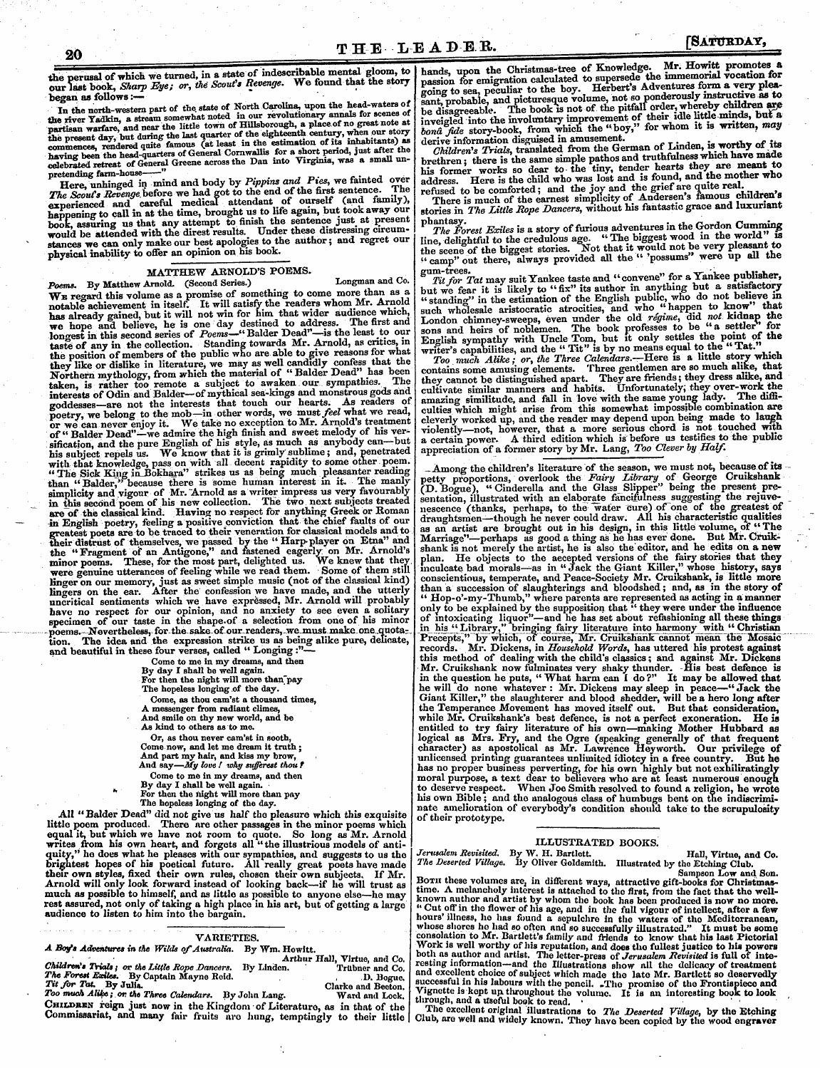 Leader (1850-1860): jS F Y, 2nd edition - 20 The Iieapeb. [Satpbpay,