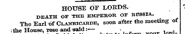HOUSE OF LORDS. DEATH OF THE EMPEROR OF ...